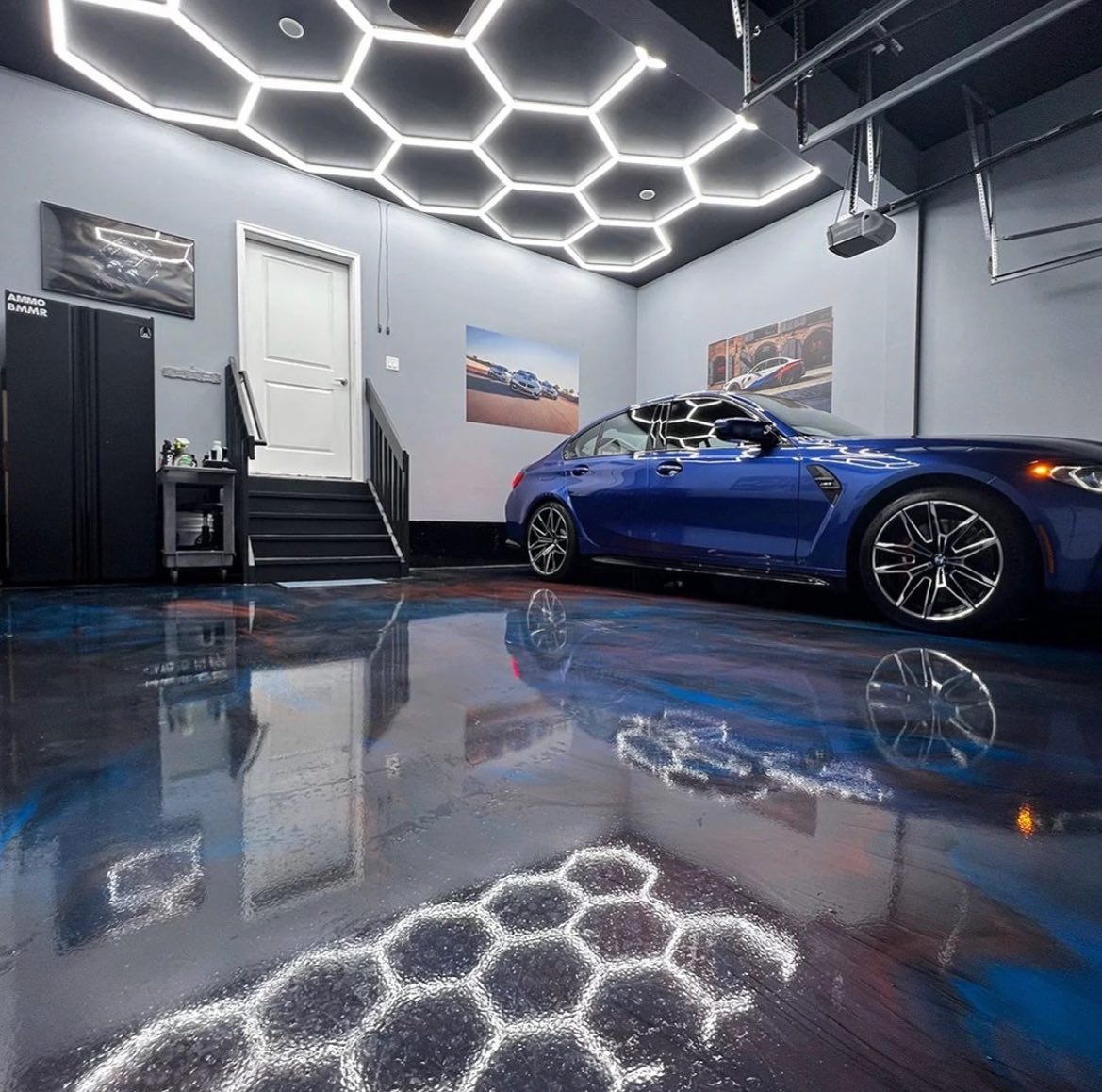 Large hexagon garage lighting kit.