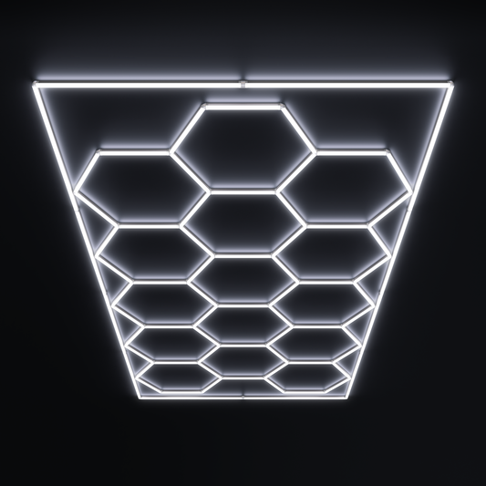 Hexagon LED Garage Lights 6500K Honeycomb Light with Border for Garage  Basement